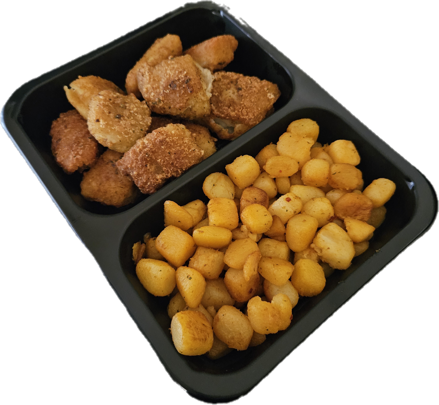 Gebakken krieltjes met kibbeling en ravigotesaus