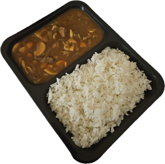 Witte rijst met stoofpotje