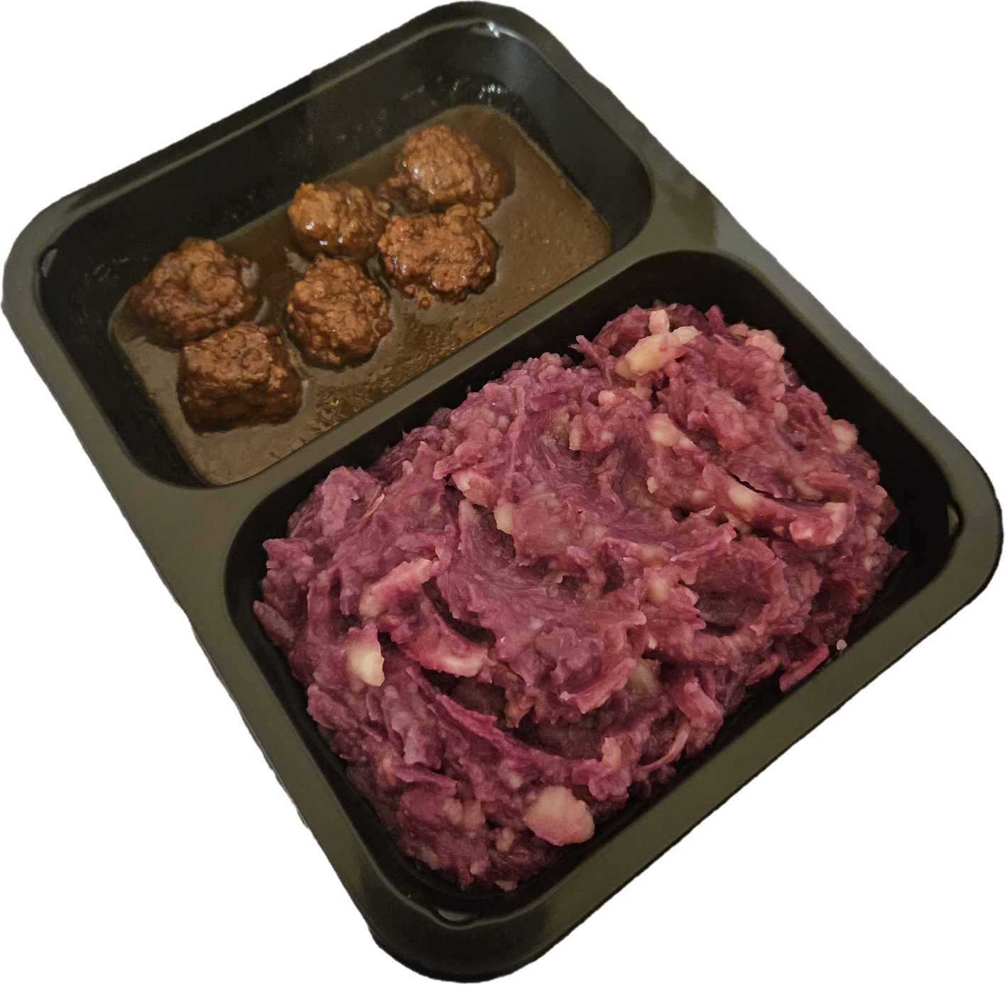 Stamppot rode kool met gehaktballetjes