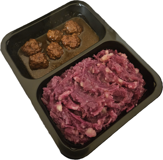 Stamppot rode kool met gehaktballetjes