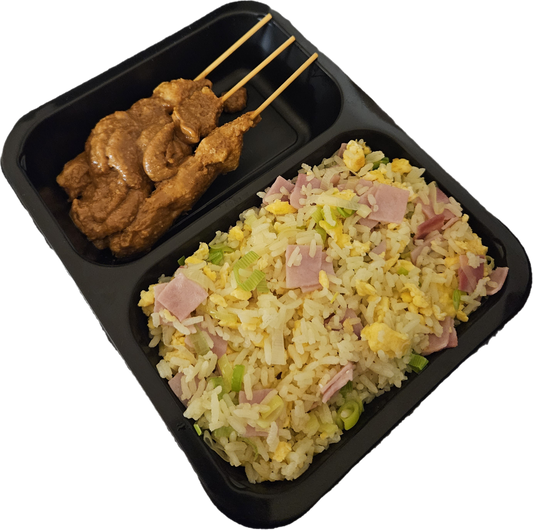 Chinese nasi met kipsaté