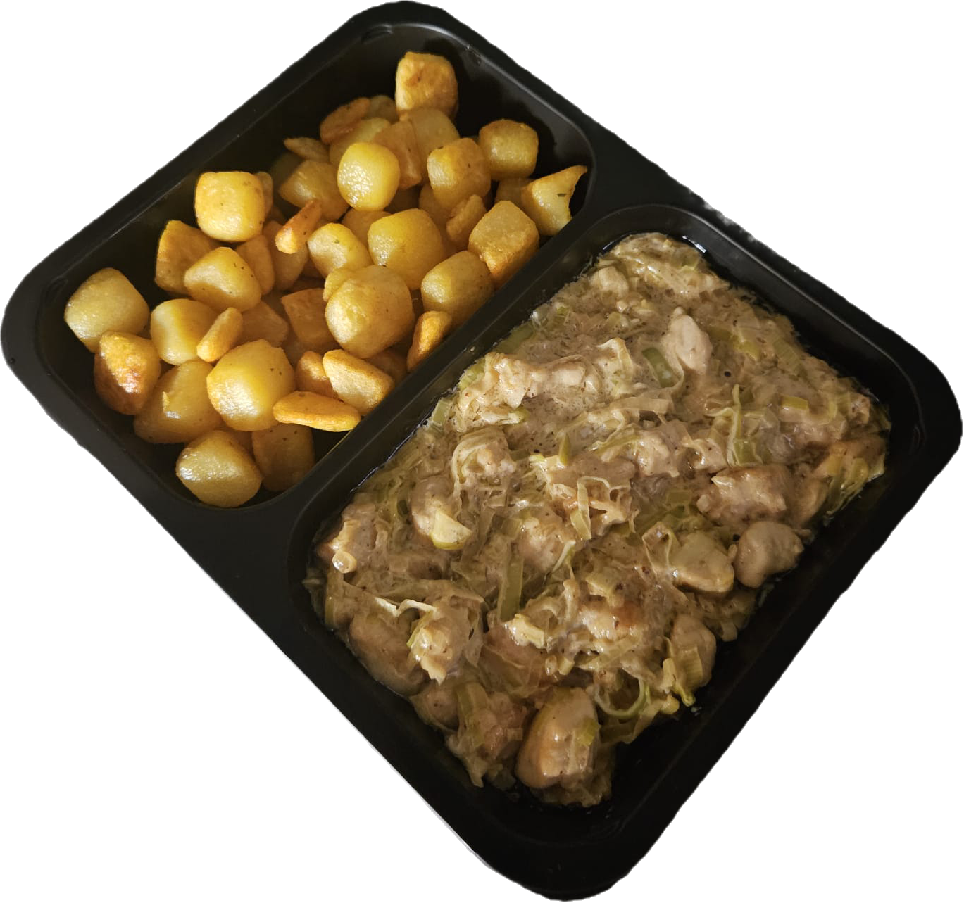 Gebakken krieltjes met een preischotel