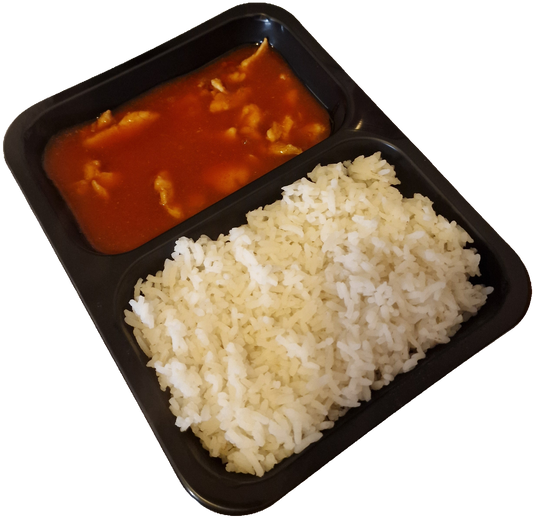 Witte rijst met ajam pangang